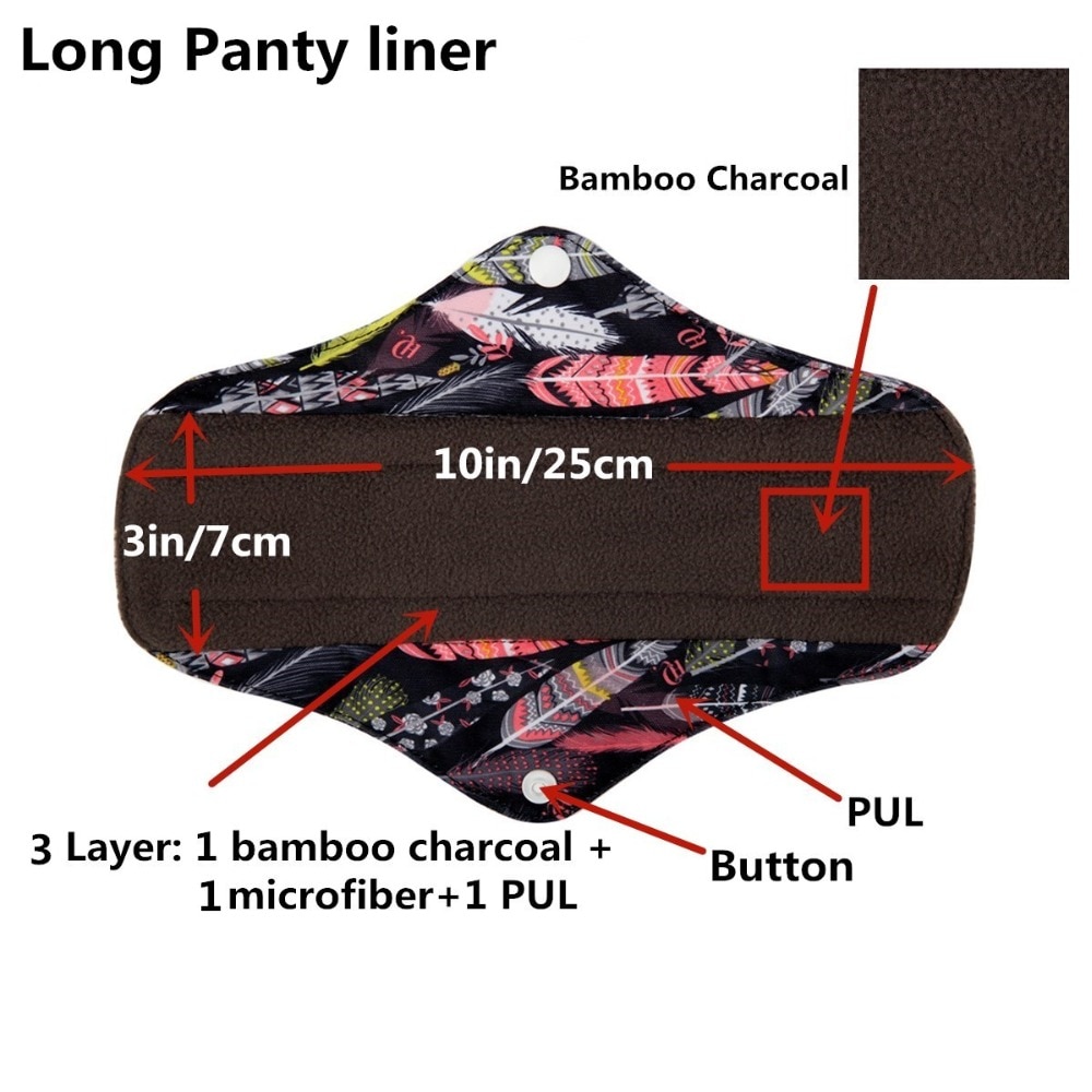 Cloth Menstrual Pad Bamboo Charcoal Liner