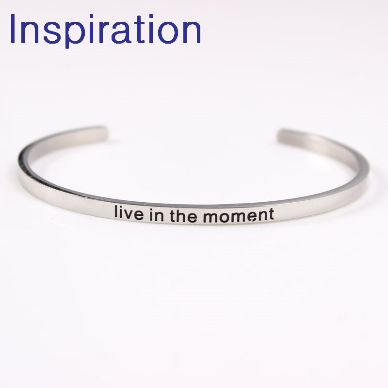 Inspirational Bracelets Engraved Positive Quotes