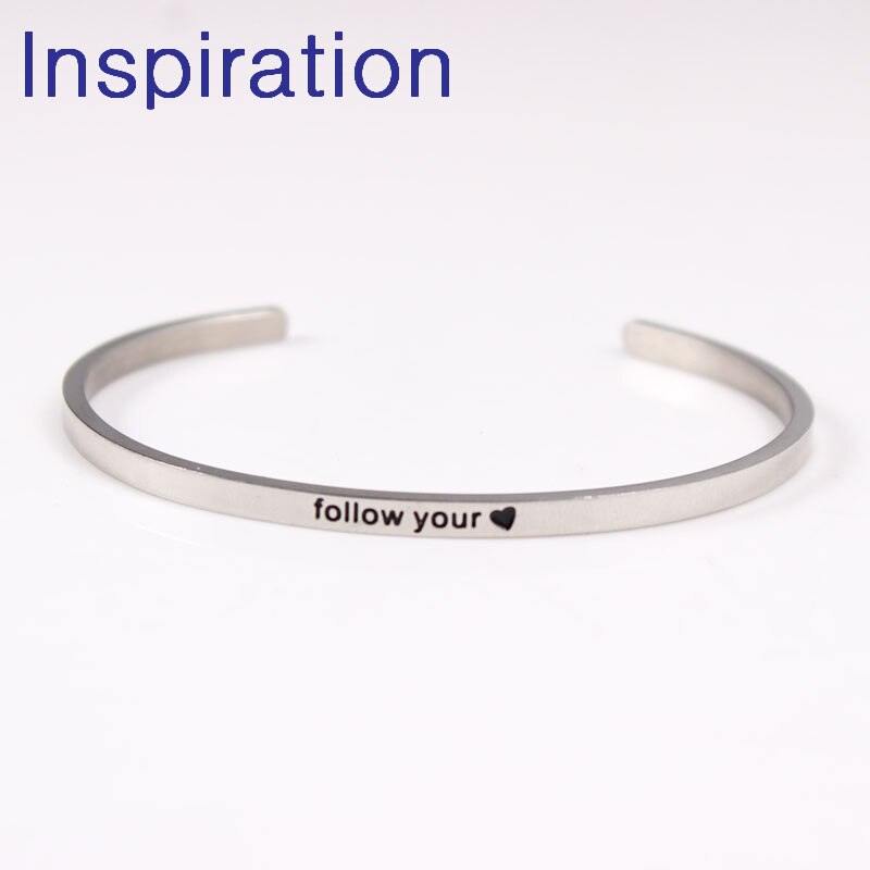 Inspirational Bracelets Engraved Positive Quotes