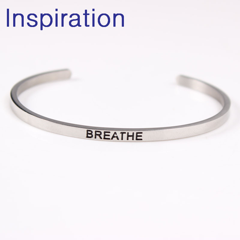 Inspirational Bracelets Engraved Positive Quotes