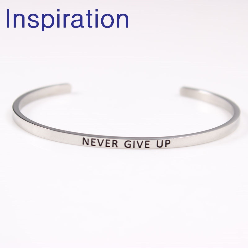 Inspirational Bracelets Engraved Positive Quotes