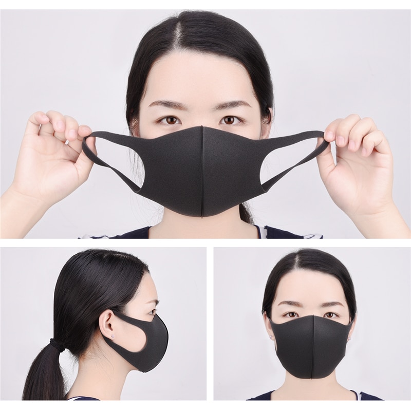 Black Mouth Mask Sponge Mask (3 Pieces)