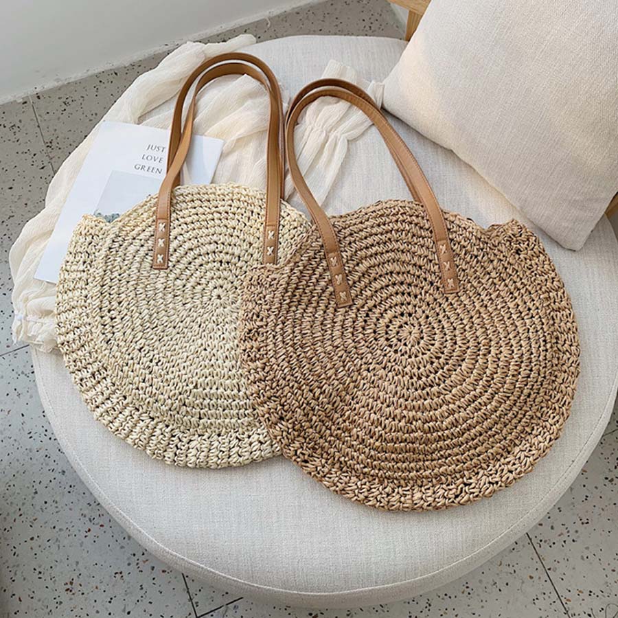 Round Rattan Bag Women’s Handbag