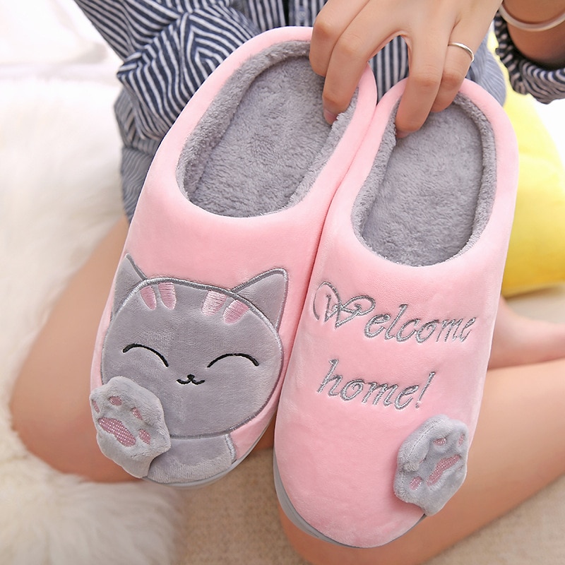 House Slippers Cute Cat Design