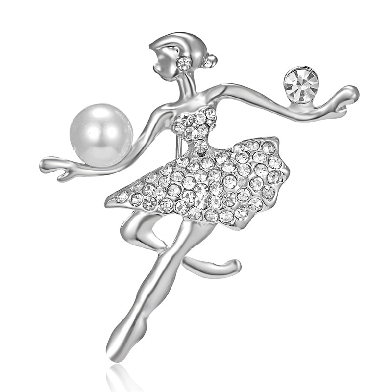 Womens Brooch Pin Gymnast Girl Design