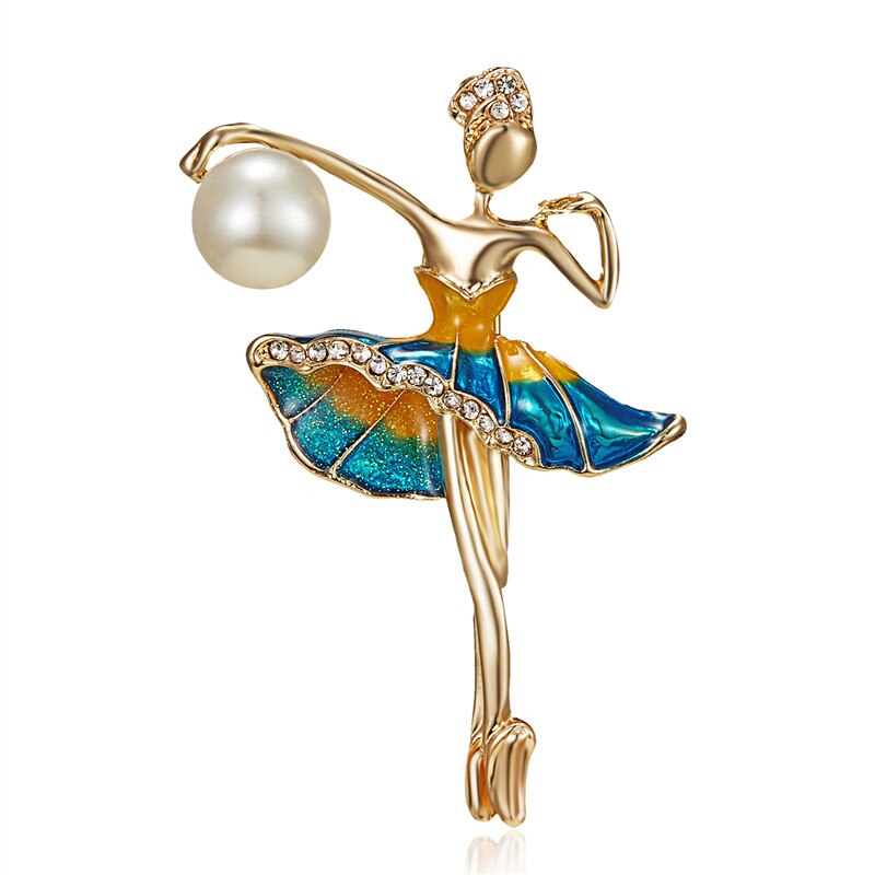 Womens Brooch Pin Gymnast Girl Design