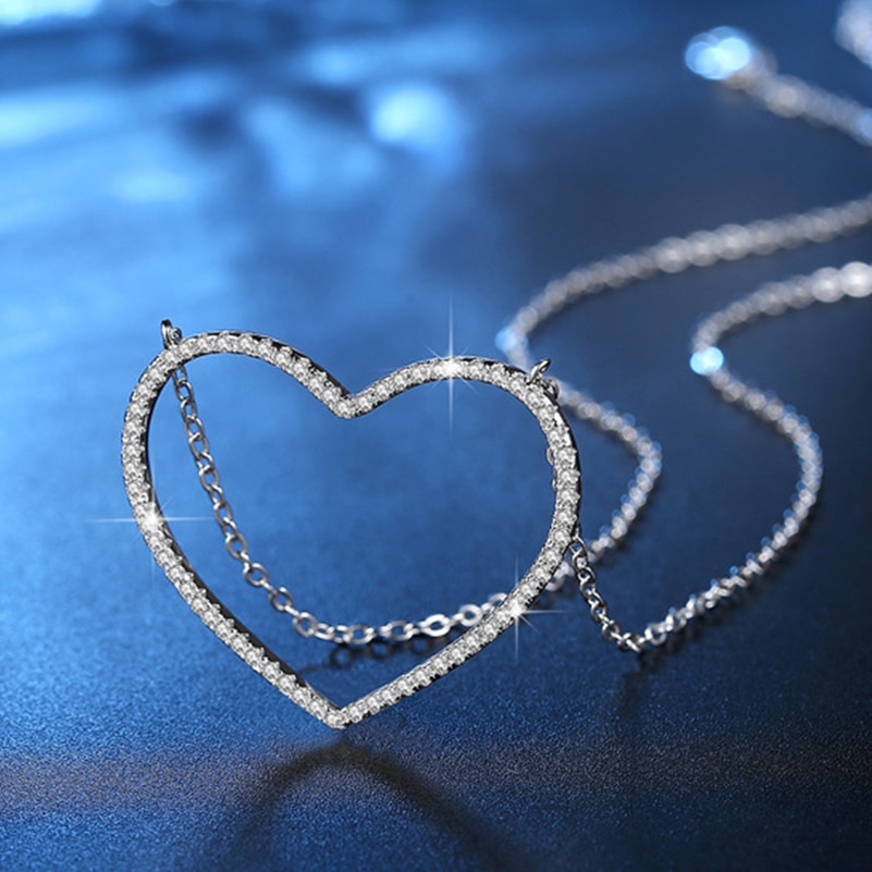 Heart Necklace Long Jewelry Accessories