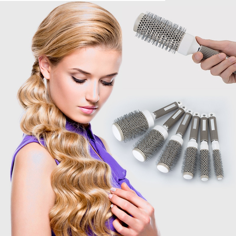 Round Hair Brush Ceramic Iron Comb