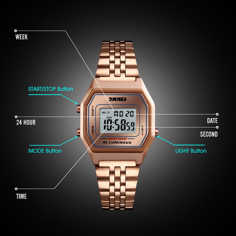 Digital Watch Women’s Luxury Wristwatch