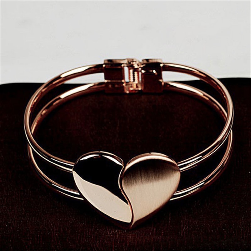 Heart Bracelet Handcuff Style