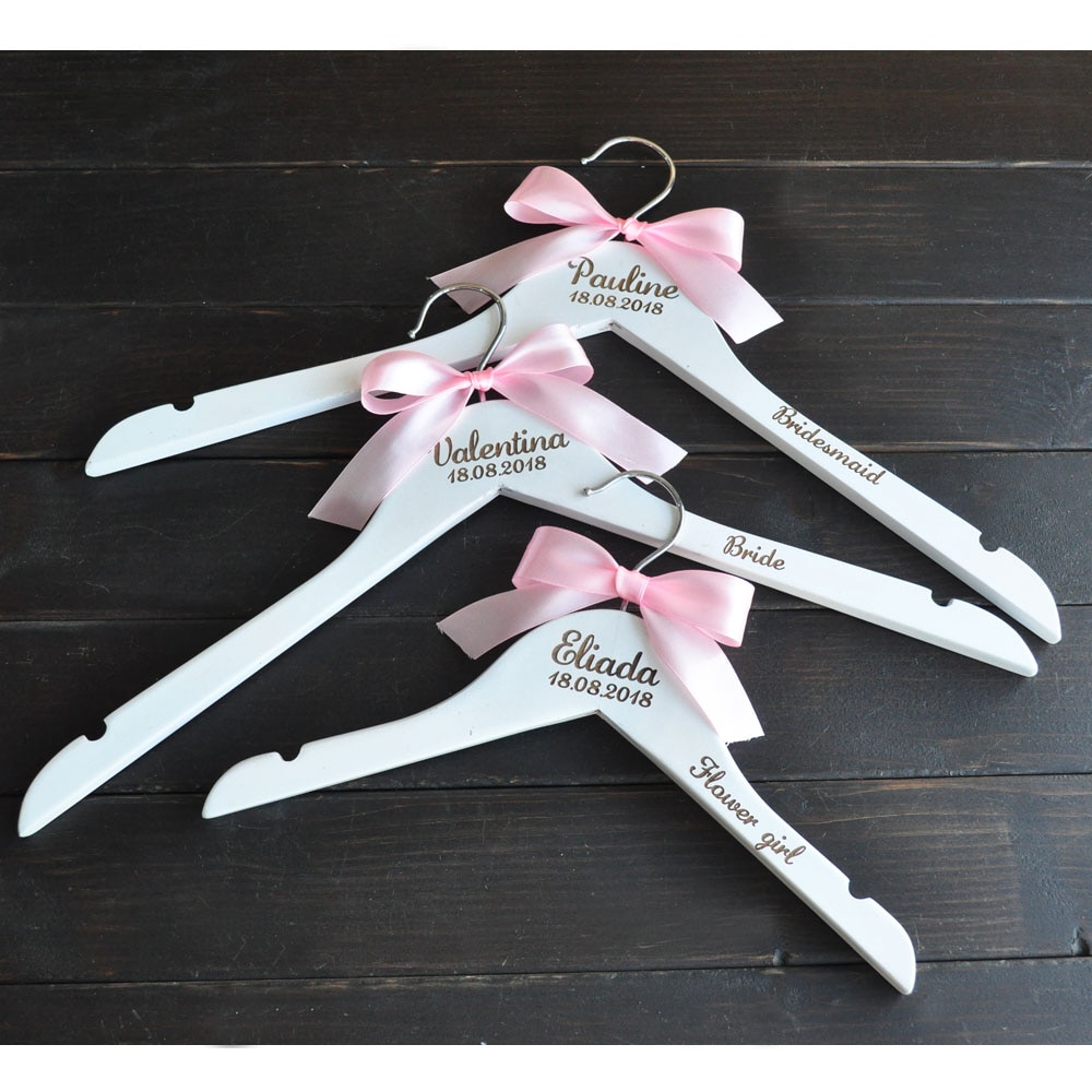 Bride Hanger with Pink Ribbon