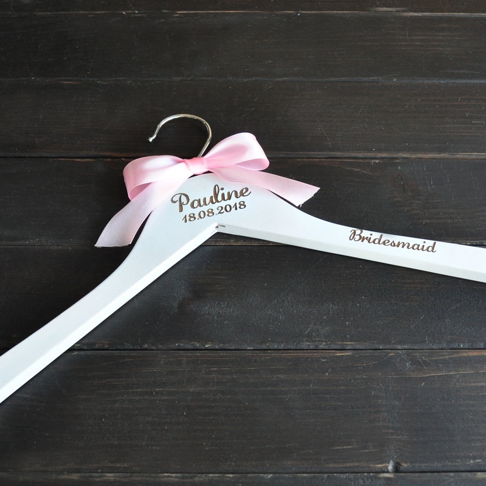 Bride Hanger with Pink Ribbon