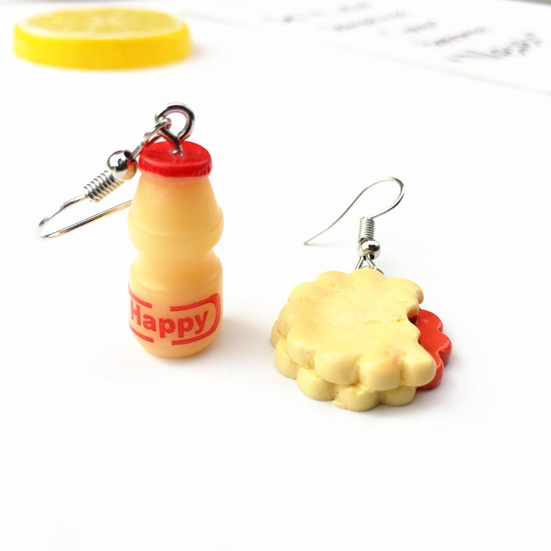 Cute Earrings Food Resin Design