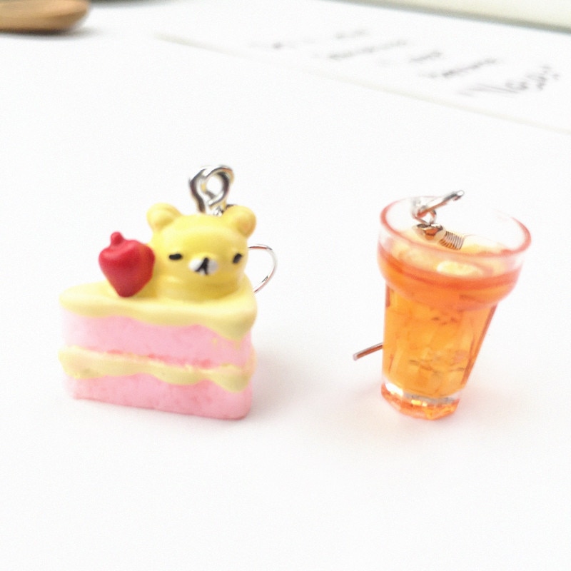 Cute Earrings Food Resin Design