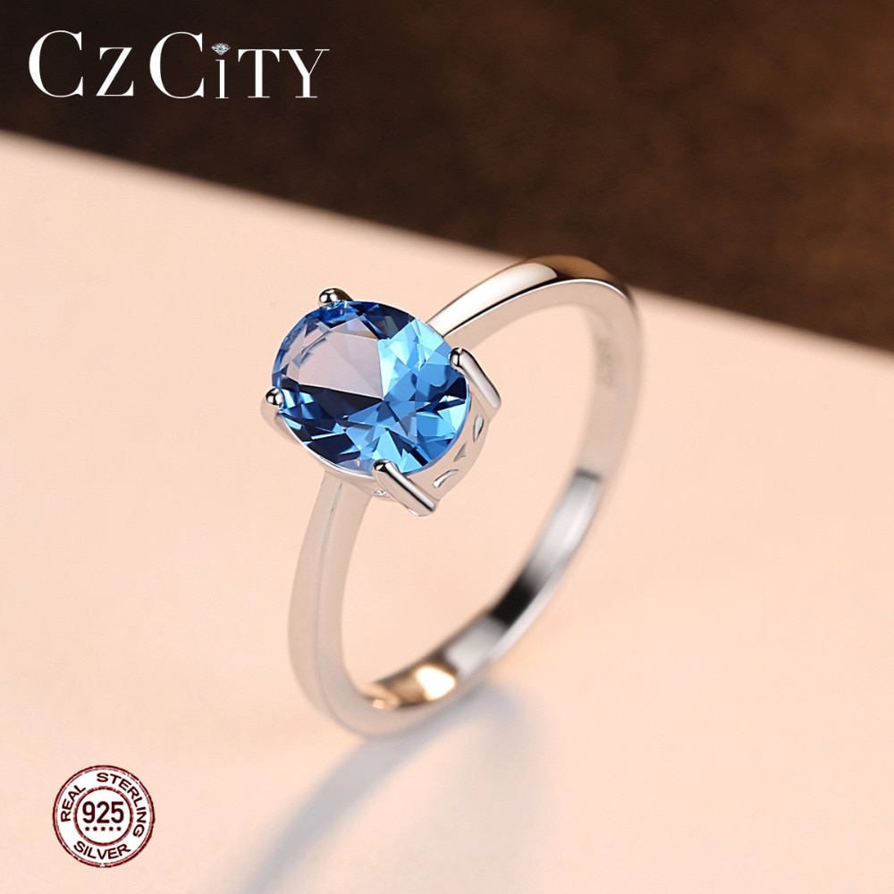 Blue Topaz Rings Women’s Jewelry