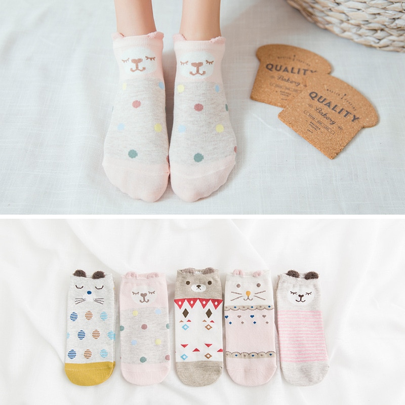 Ladies Socks Cute Footwear (5 Pairs)