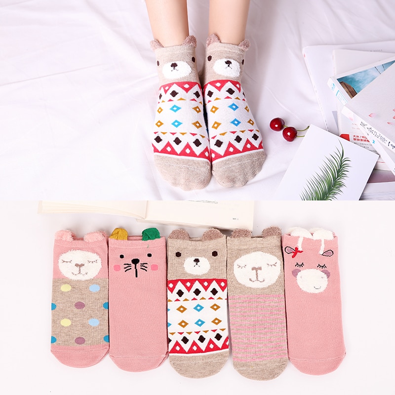 Ladies Socks Cute Footwear (5 Pairs)