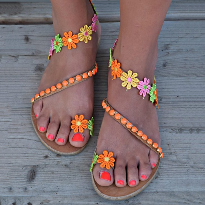 Womens Sandals Flat Bohemian Style