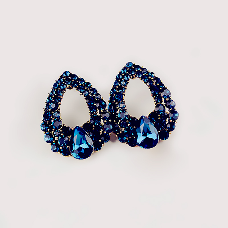 Blue Earrings Crystal Teardrop