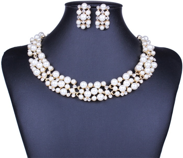 Bridal Jewelry Set Fancy Pearls