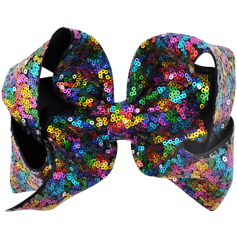 Hair Ribbon 8 Inch Sequin Bow Clip