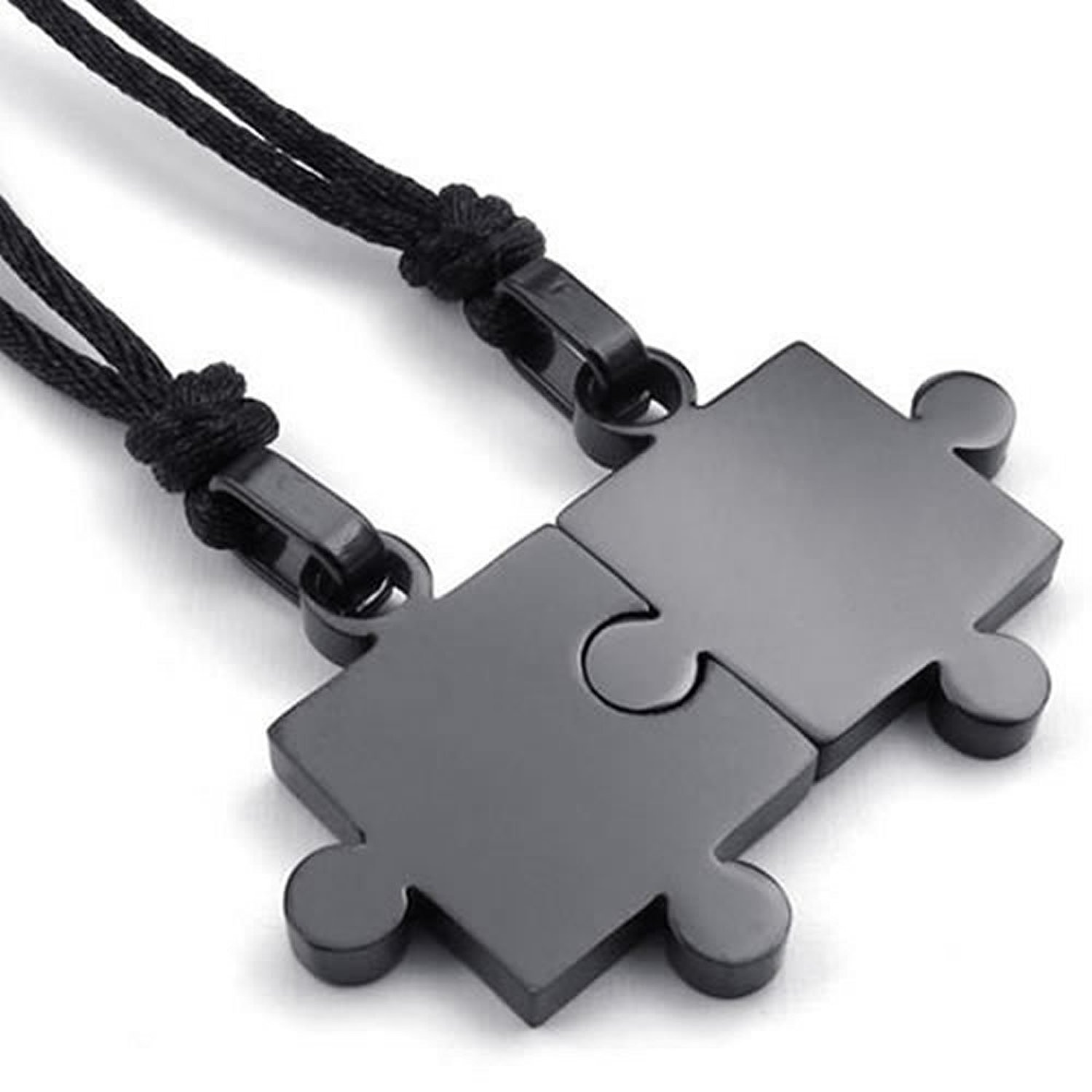 Couple Necklaces Black Puzzle Pendant