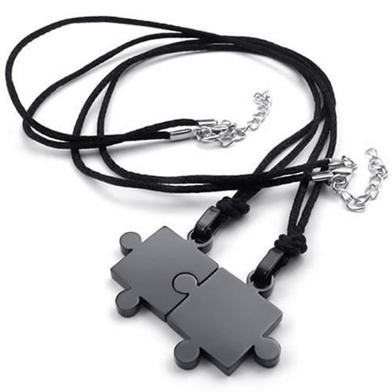 Couple Necklaces Black Puzzle Pendant