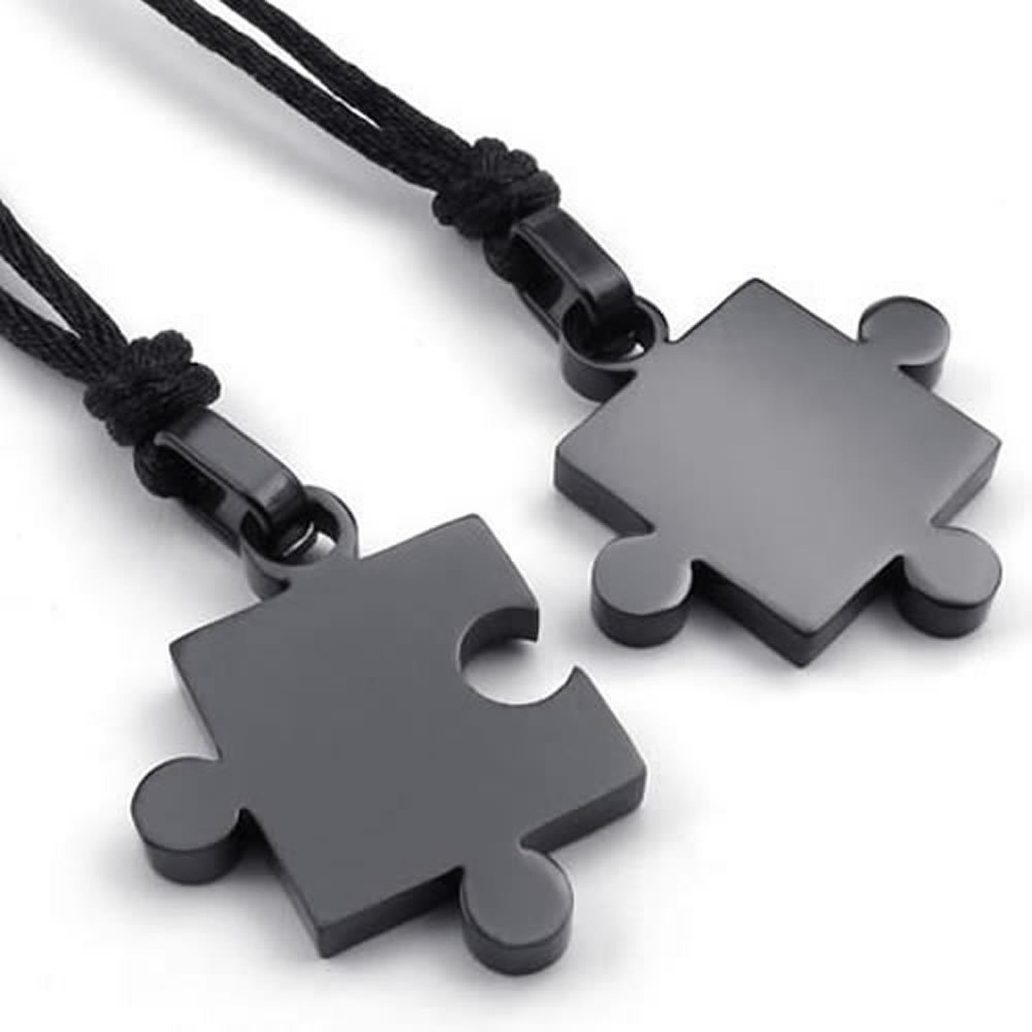 Couple Necklaces Black Puzzle Pendant