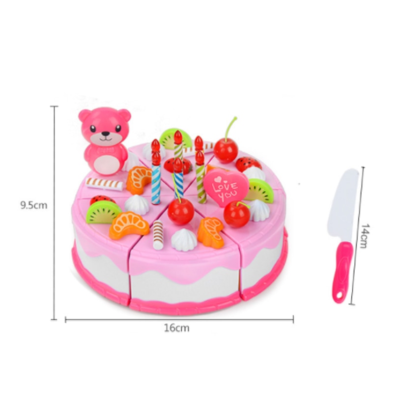 Toy Kitchen Set Cutting Birthday Cake