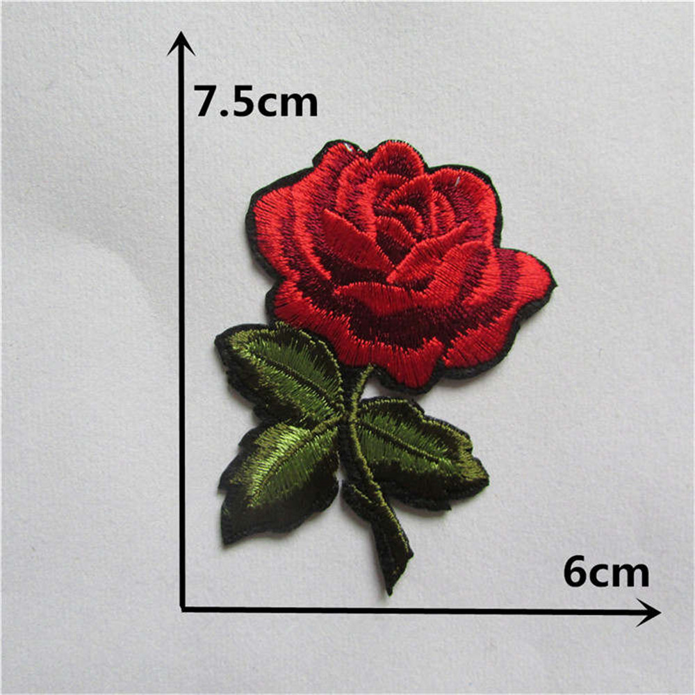 Embroidered Patches Rose Flower Design