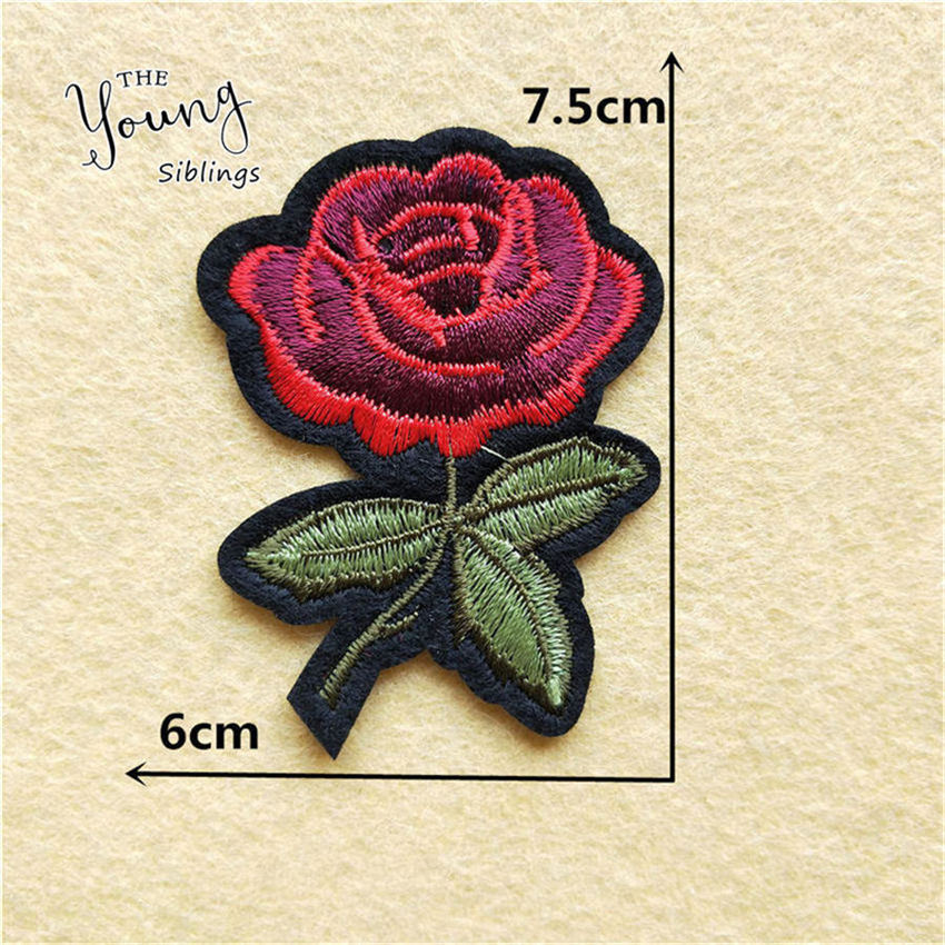 Embroidered Patches Rose Flower Design