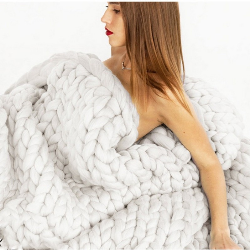 Giant Knit Blanket Acrylic Fabric