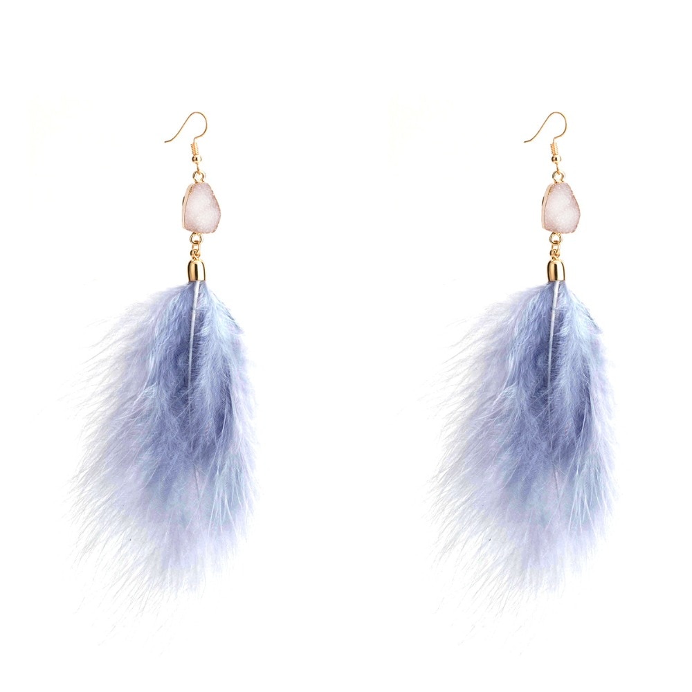 Feather Earrings Trendy Statement Jewelry