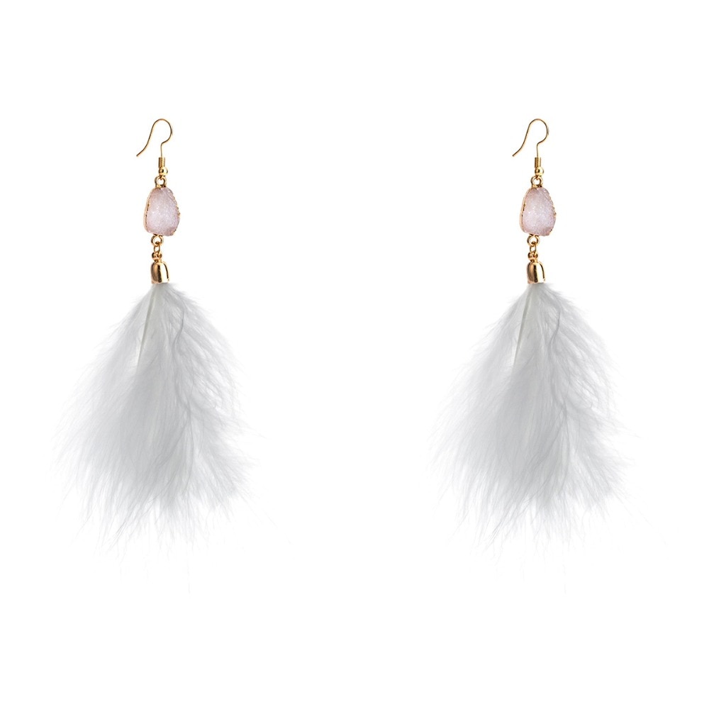 Feather Earrings Trendy Statement Jewelry