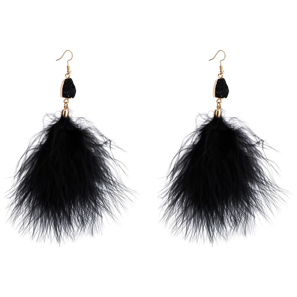 Feather Earrings Trendy Statement Jewelry