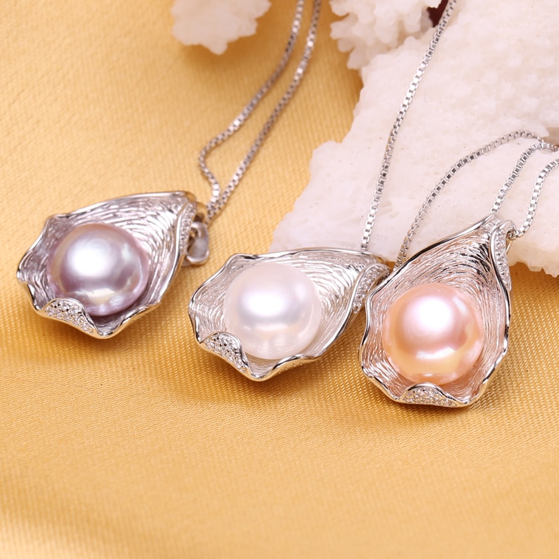 Single Pearl Necklace Shell Design