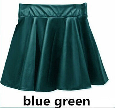 Leather Mini Skirt Pleated A-Line Skirt