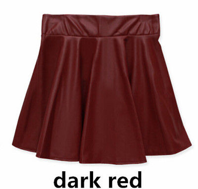 Leather Mini Skirt Pleated A-Line Skirt