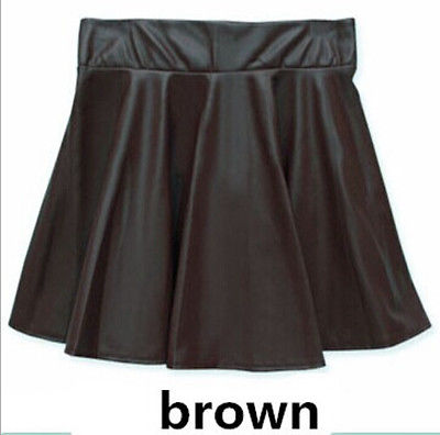 Leather Mini Skirt Pleated A-Line Skirt