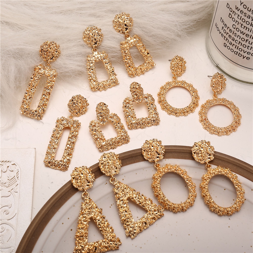 Gold Drop Earrings Fashionable Accessory