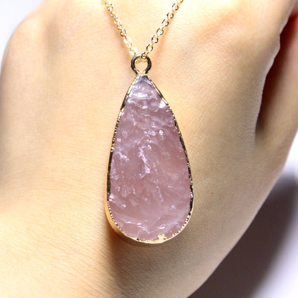 Rose Quartz Necklace Crystal Pendant