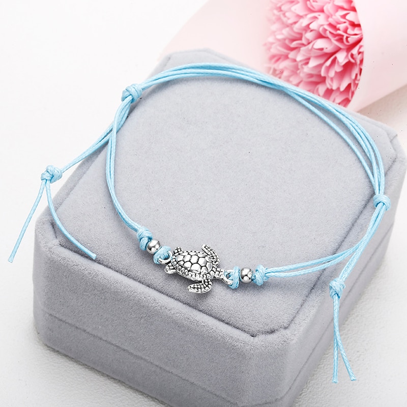 Ankle Bracelet with Turtle Charm