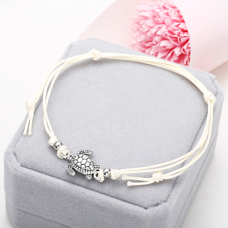 Ankle Bracelet with Turtle Charm