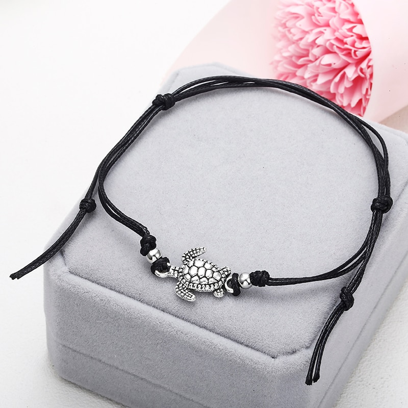 Ankle Bracelet with Turtle Charm