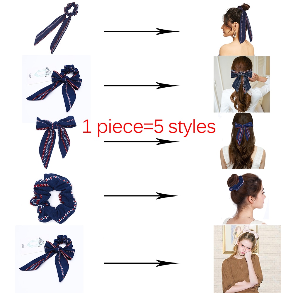 Hair Scrunchies Ribbon Hair Streamer