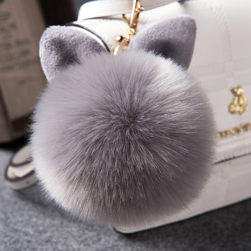 Bag Charms Rabbit Pom Pom Keychain