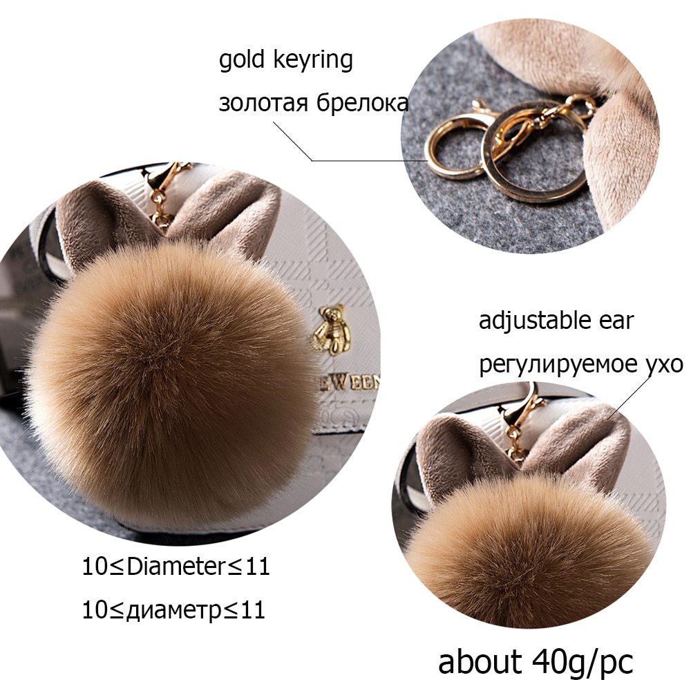 Bag Charms Rabbit Pom Pom Keychain