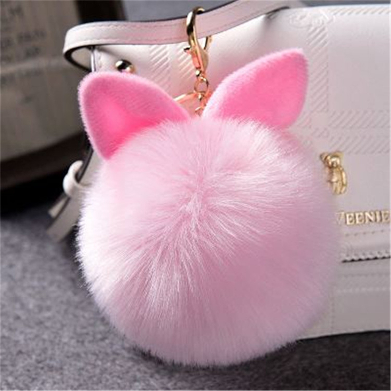 Bag Charms Rabbit Pom Pom Keychain