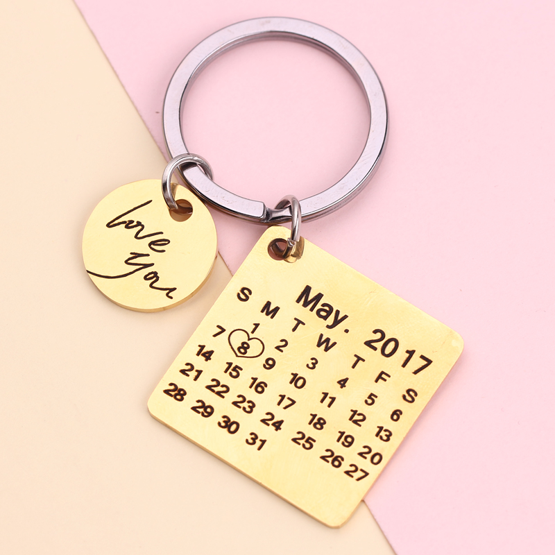 Engraved Keychains Calendar Design