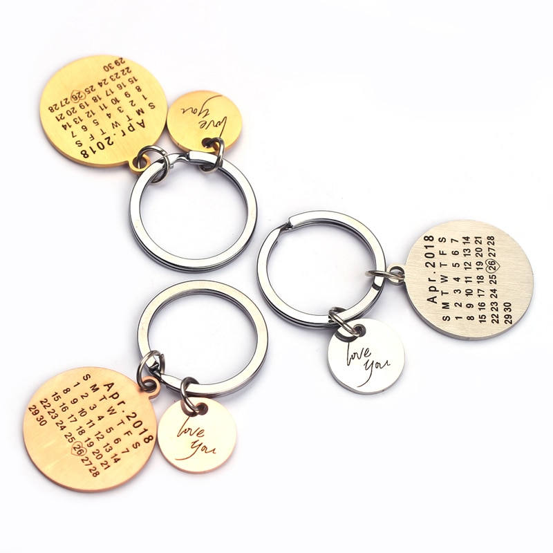 Engraved Keychains Calendar Design